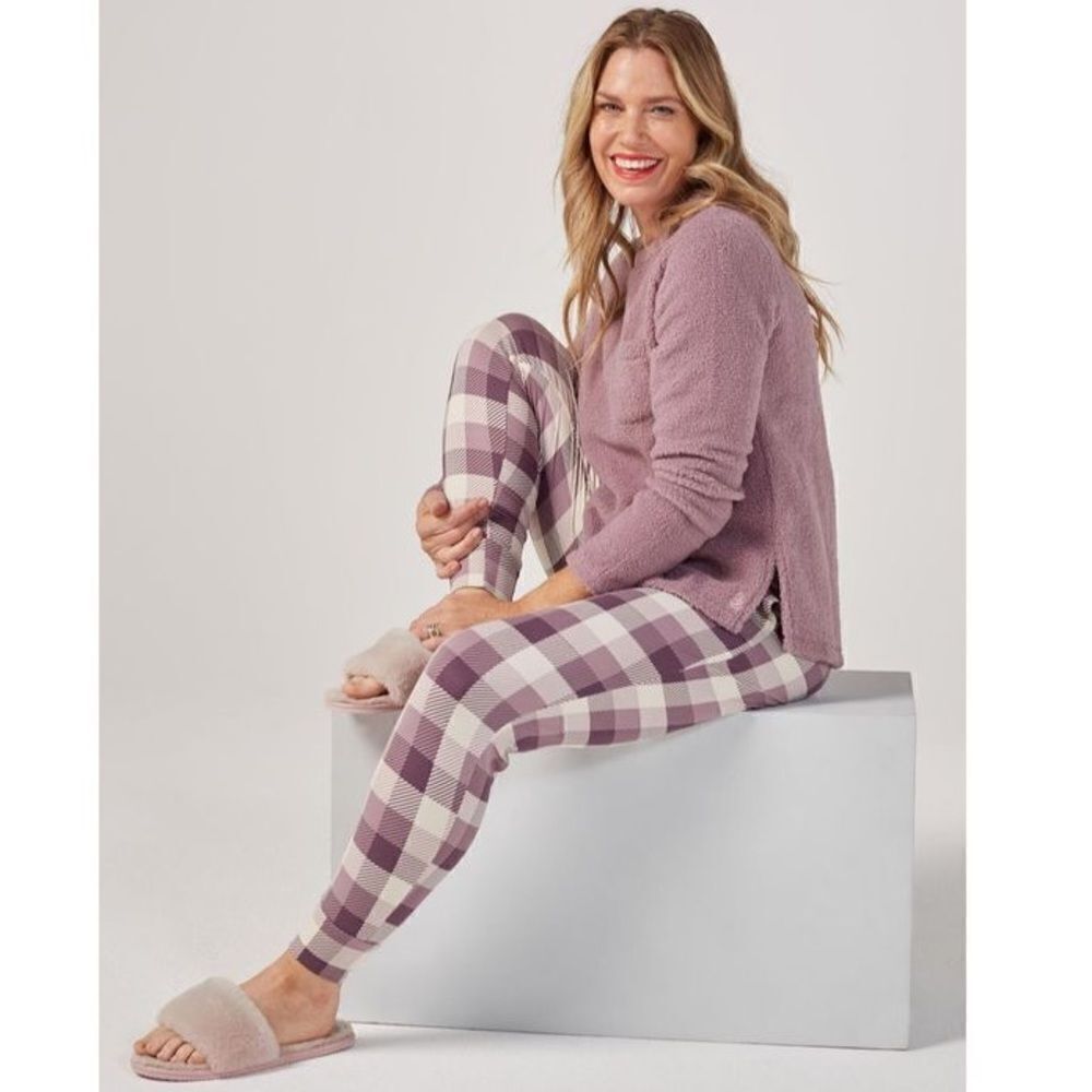 Cuddl Duds Cozy Sherpa and Jersey Pajama Set